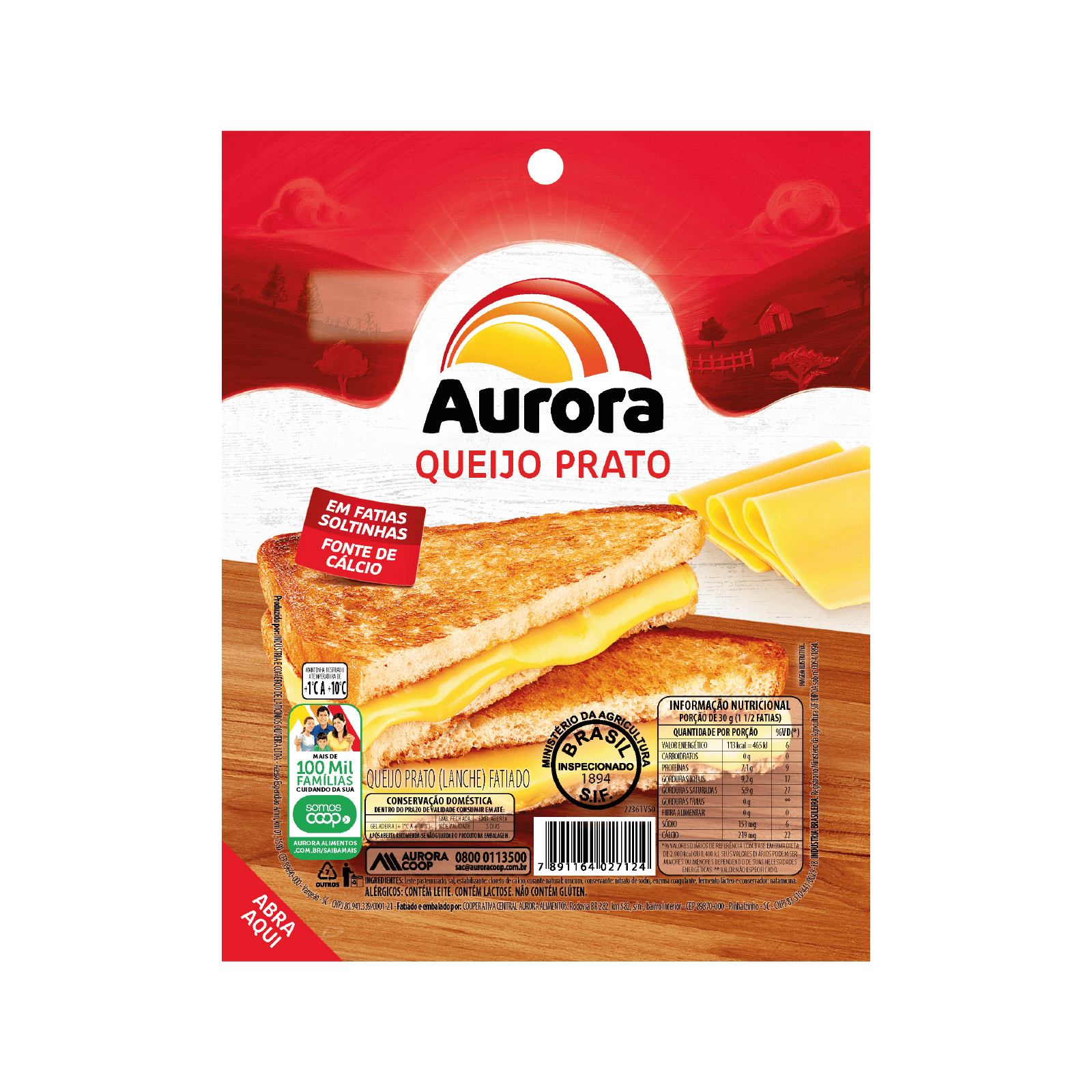 Queijo prato fatiado Aurora