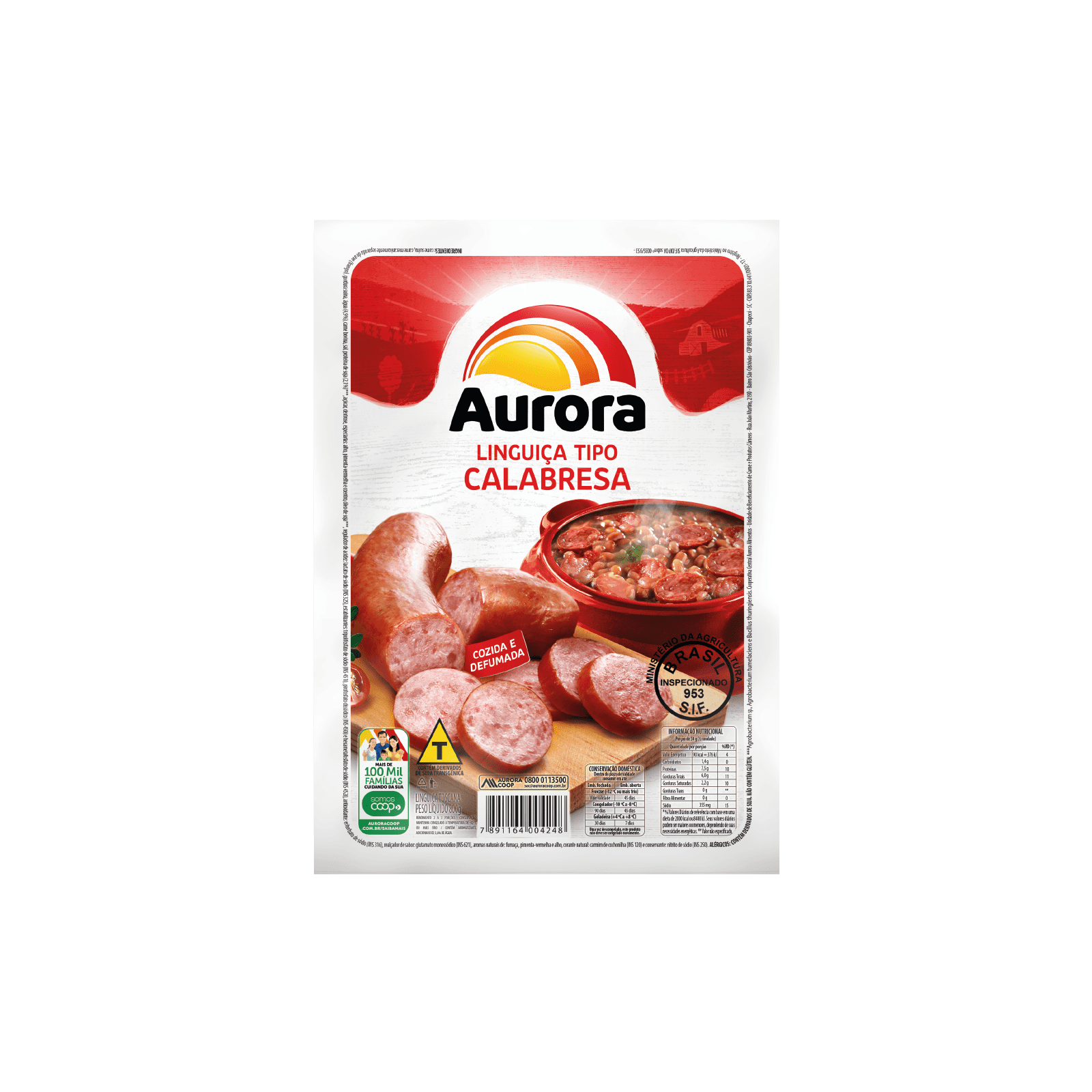 Linguiça Calabresa Defumada Aurora 400g