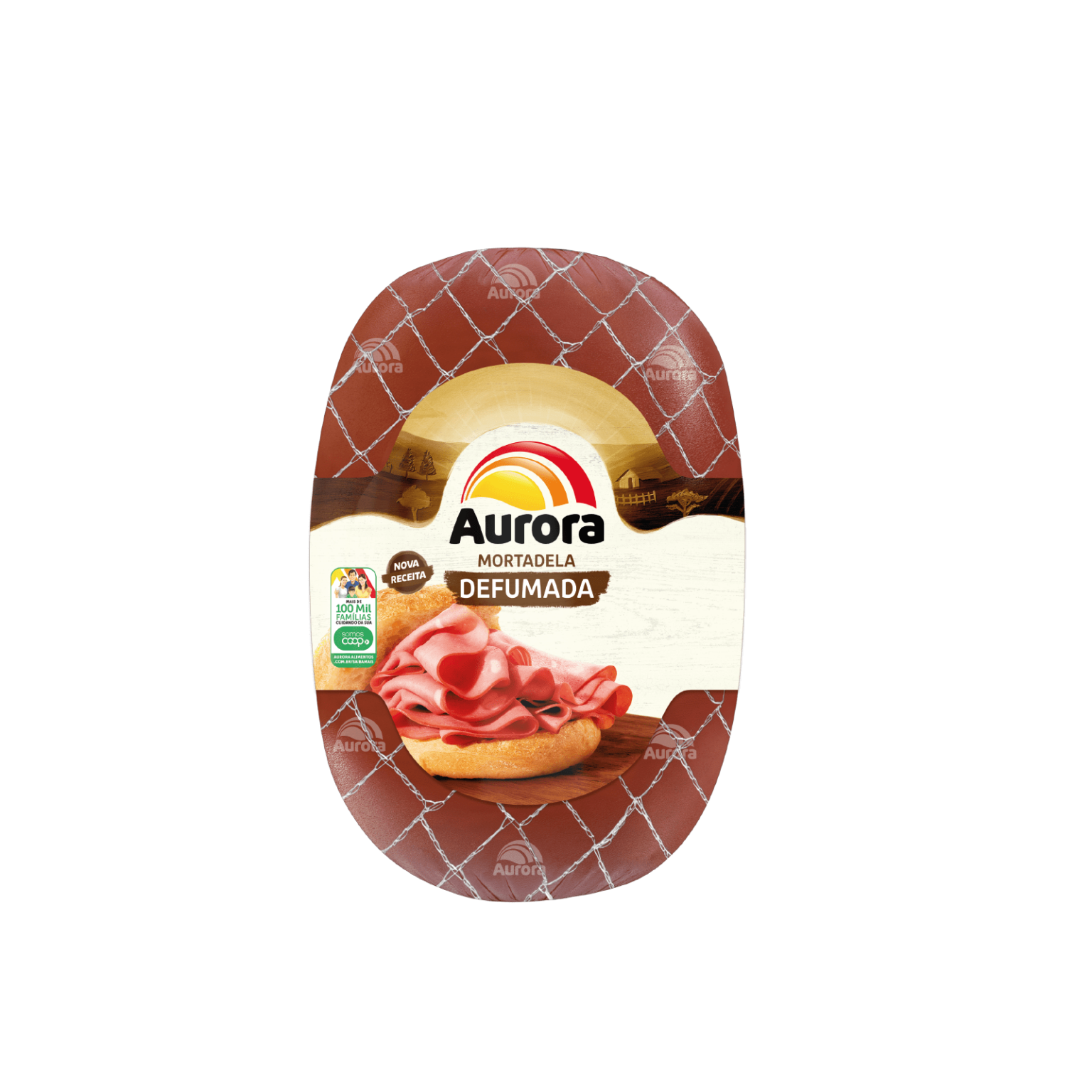 Mortadela defumada Aurora 4Kg Aurora, a gente faz com gosto tudo que