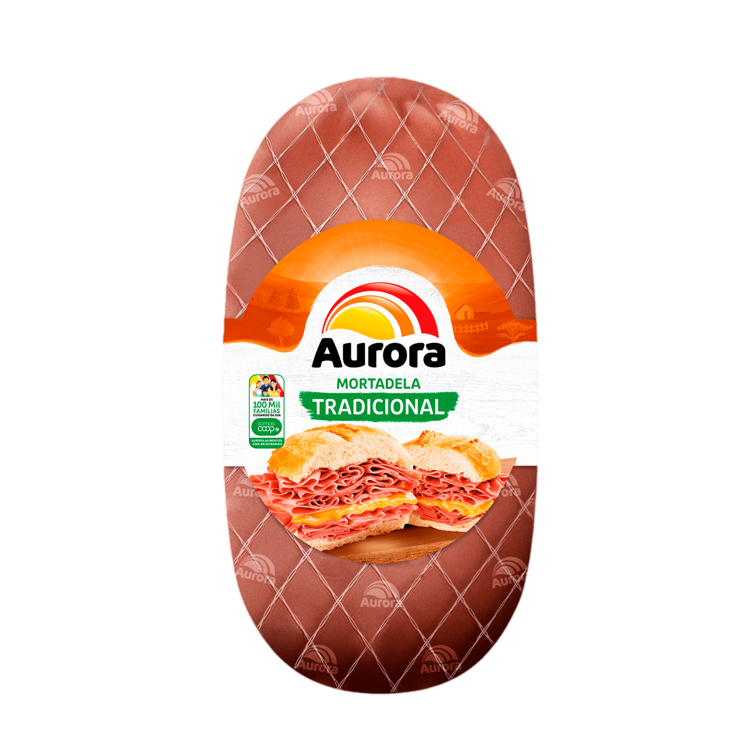 Mortadela tradicional Aurora 5kg Aurora, a gente faz com gosto tudo