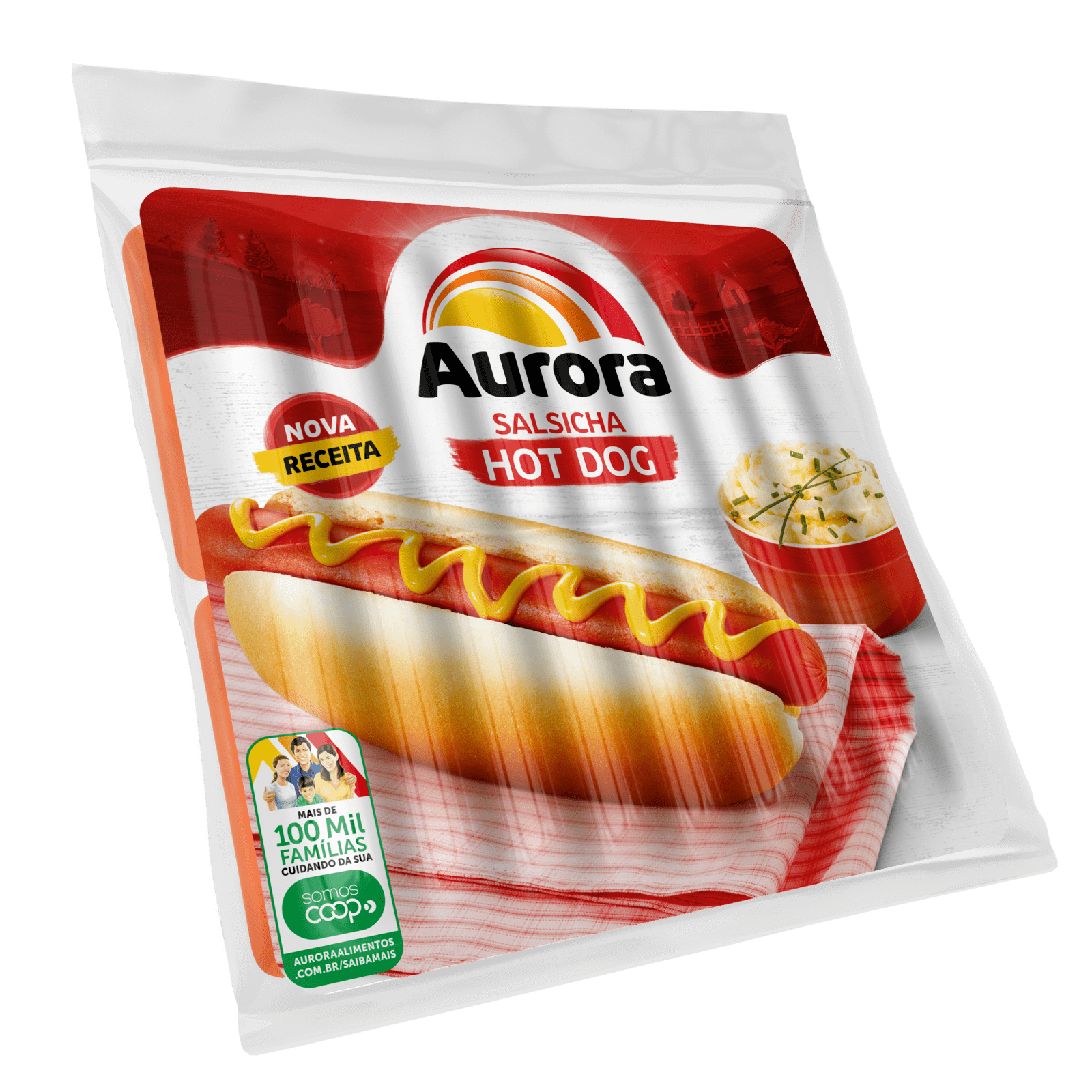 Salsicha hot dog congelada Aurora 3kg