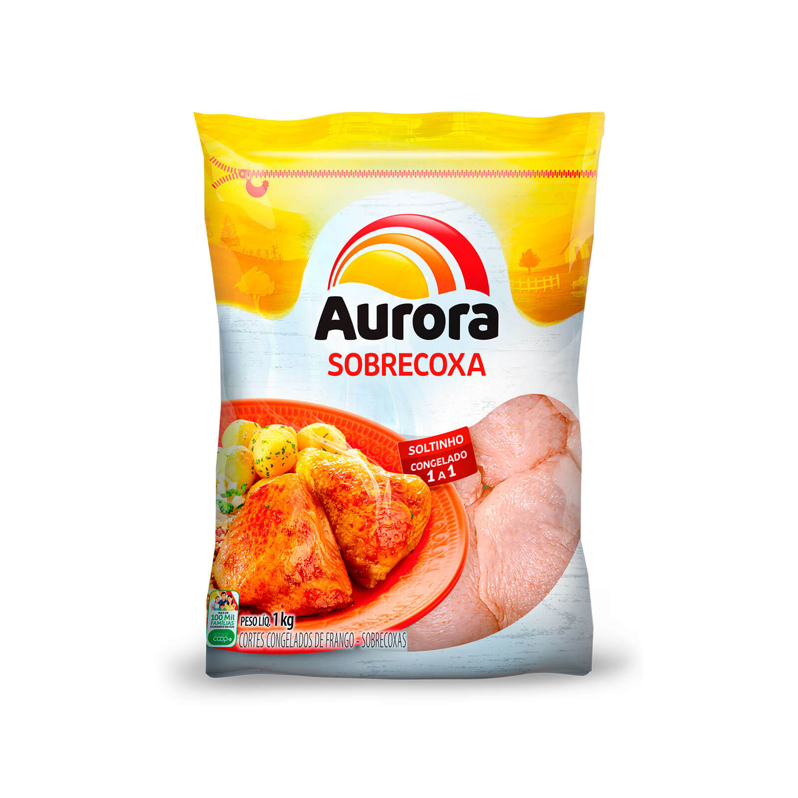 Sobrecoxa Aurora 1kg  Aurora, a gente faz com gosto tudo que você